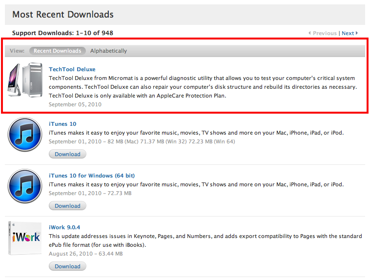 apple server diagnostics download